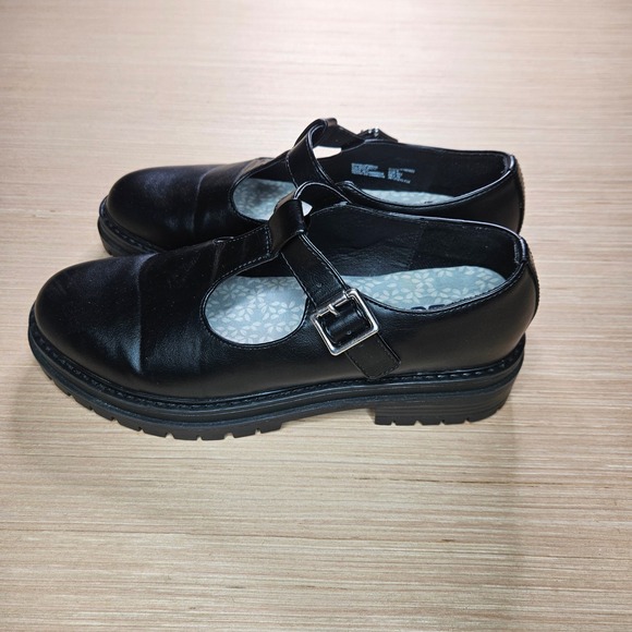 NoBo Black Mary Jane Platform Lug Buckle Strap Shoe Womens 9 Whimsigoth JBU Sole - Picture 3 of 7